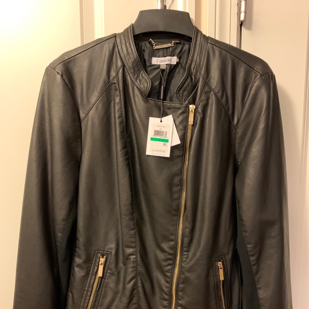 Calvin Klein Black Leather Women’s Jacket